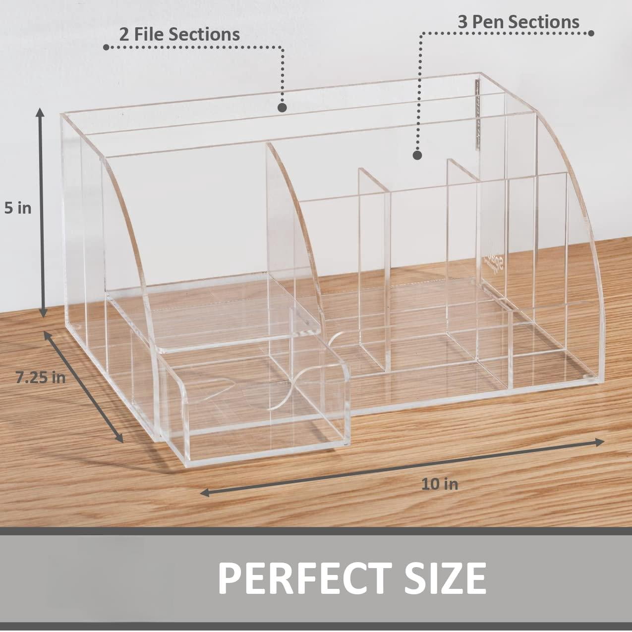 Clear Desk Oganizer  9 Compartments Office Supplies And Accessories Organizer Home Decor Desktop (clear)