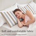 thumbnail image 6 of Brown Grey Stripe Body Pillow Cover 20x54, Modern Farmhouse Vertical Striped Decorative Pillowcase with Zipper, Microfiber Pillow Protector, Soft Breathable Long Lumbar Pillowcases for Women, 6 of 9