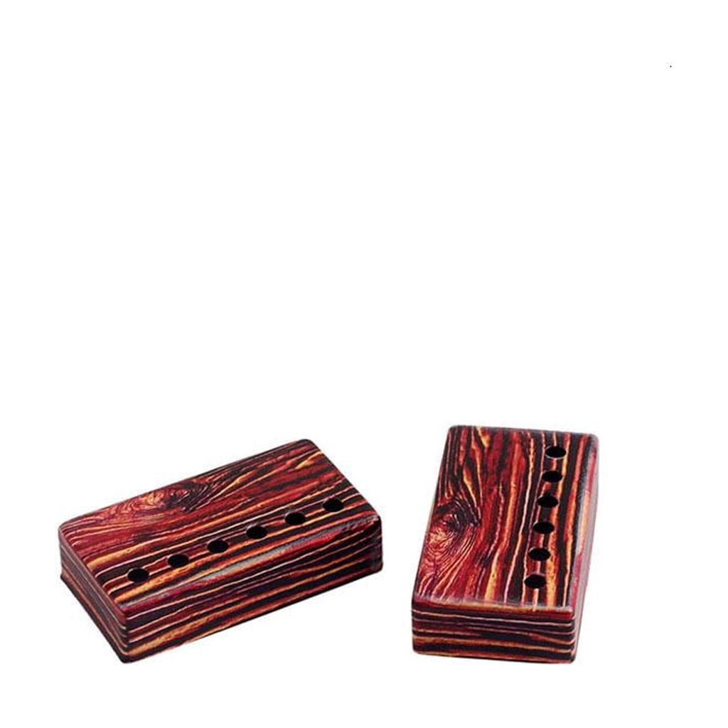 Yihuala 2Pcs/Set Colorful Red Wood Print Neck Bridge Humbucker Pickup Cover 50/52mm Rod Spacing for LP Electric Guitar Parts Accessories