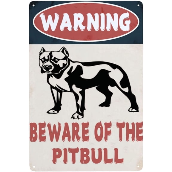 Beware Of The Pitbull Metal Tin Sign Warning Sign Safety Signs For Home Outdoor Garden 8x12 Inches