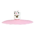 thumbnail image 3 of Set Of 4 Pink Maneki Neko Cat Reusable Silicone Coffee Tea Mug Cup Cover Lids, 3 of 5
