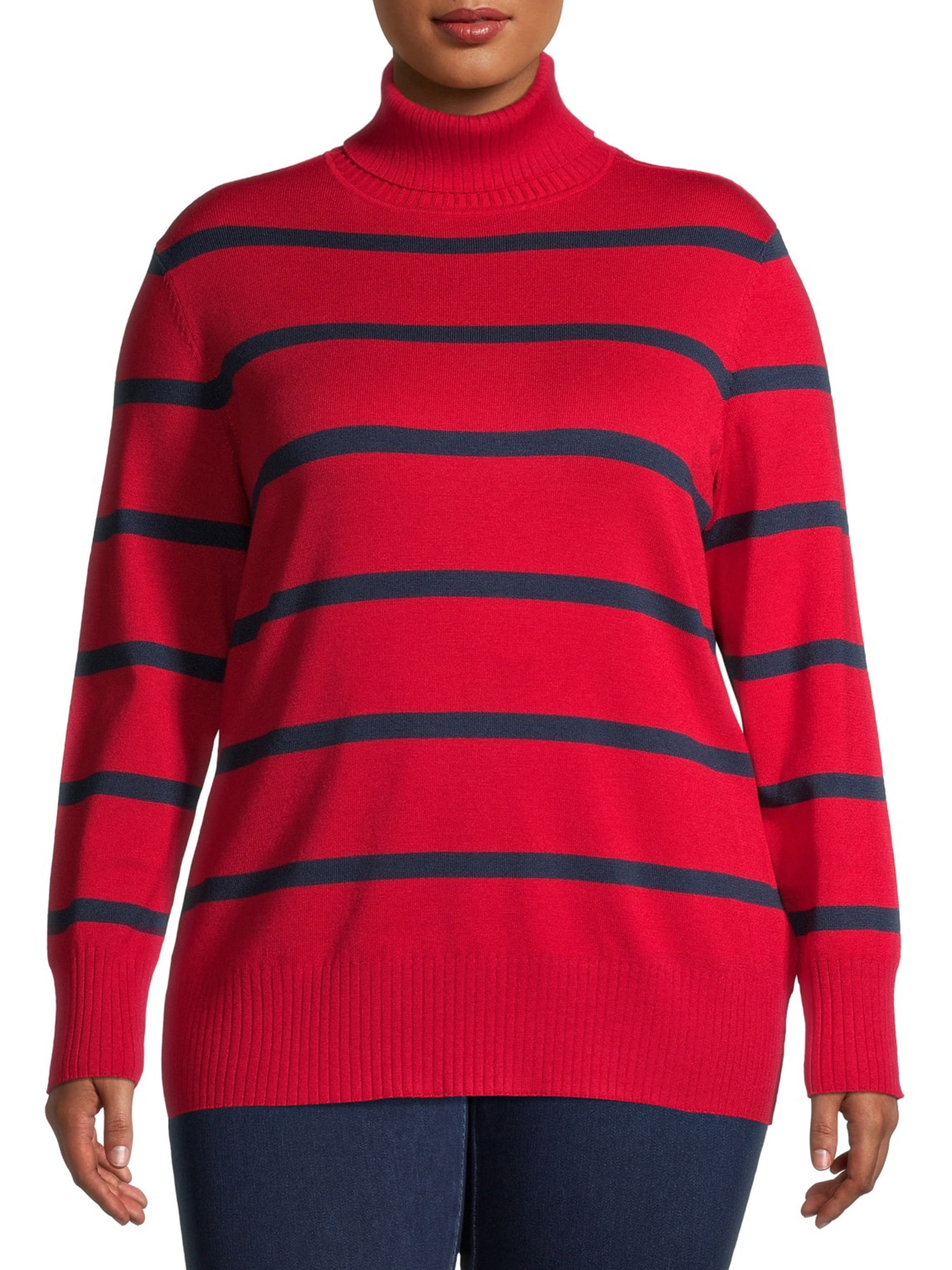 Plus size striped turtleneck Outlet