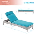 thumbnail image 5 of CHYVARY Patio Chaise Lounge Chairs Set of 2, Adjustable Angles Outdoor Thick Waterproof Cushion Steel Frame Suitable for Backyard, Patio and Porch, Lake Blue, 5 of 6