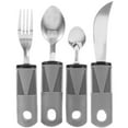 thumbnail image 1 of Curved Handle Adaptive Utensils For Patients Offering Easy To Clean Use Grey 1 Set, 1 of 5