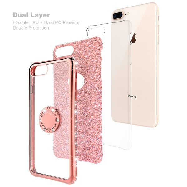 Spycase for iPhone 7 Plus Case, iPhone 8 Plus Case Glitter Cute