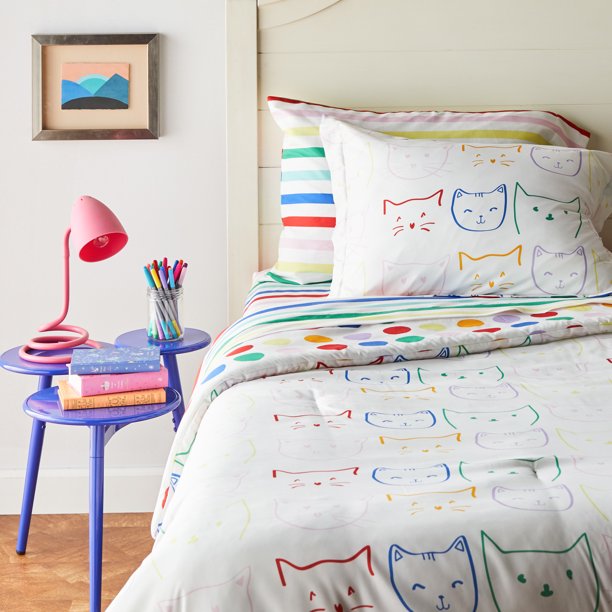 Cat N Dot Complete Bedding Set By Drew Barrymore Flower Kids Walmart Com Walmart Com