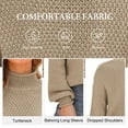 thumbnail image 5 of Asklazy Women's Turtleneck Oversized Sweaters Batwing Long Sleeve Pullover Loose Chunky Knit Jumper,Khaki, 5 of 11