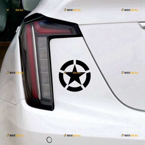 2X Black 4" Army Star WW2 Decal Sticker Car Vinyl fit for Jeep Toyota Ford Chevrolet Bold Style