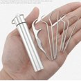 thumbnail image 4 of Juego de bolsillo de palillos de dientes de acero inoxidable portátil de 7 piezas, kit de limpieza de palillos de dientes de metal reutilizables con soporte compatible con picnic al aire lib, 4 of 4
