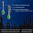 thumbnail image 2 of Gem Stone King 14K Yellow Gold Green Nano Emerald Dangle Earrings for Women | 1.20 Cttw | Gemstone May Birthstone | Oval 7X5MM, 2 of 6