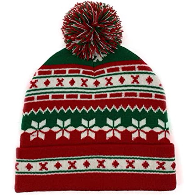 Sombrero de Navidad Sombrero de ganchillo de punto de invierno unisex Sombrero de Papá Noel para mujeres y hombres JAMW Sencillez