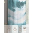 thumbnail image 6 of Abstract Ocean Sheer Curtains 45 Inches Long 2 Panels Wave Teal Blue Gradient Ripple Modern Art Light Filtering Semi Sheer Window Curtains Drapes for Bedroom Living Room 52"x45", 6 of 7