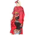 thumbnail image 2 of Sakkas Mera Women's Long Loose Short Sleeve Summer Casual Caftan Kaftan Dress - KAF1013-Red - One Size, 2 of 5