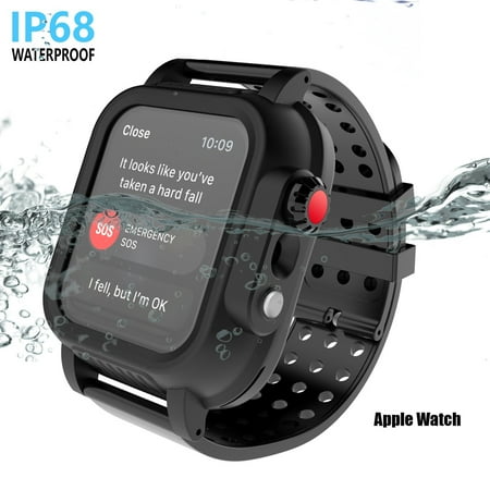 NOGIS Waterproof Case for Apple 42mm iWatch Series 3 IP68 iWatch Protective Case, Drop Proof Shock Proof Impact Resistant for Apple Watch, Stealth Black