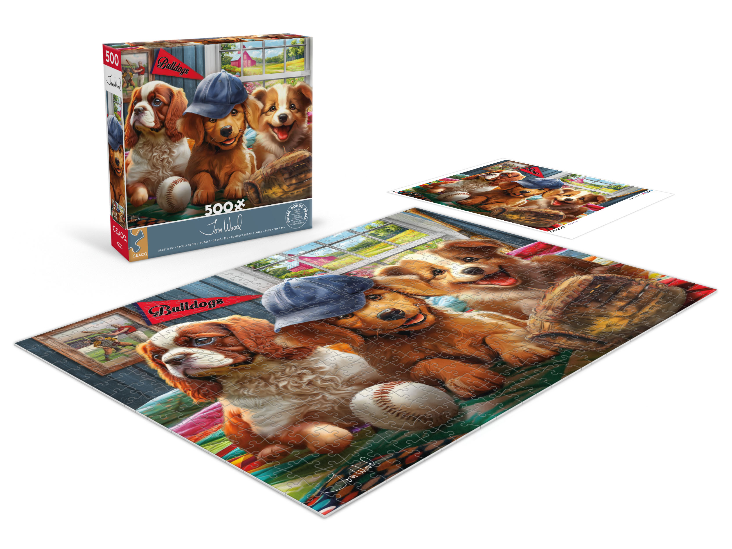 Ceaco Puppy Players 500-Piece Interlocking Jigsaw Puzzle for Adults Ages 14+