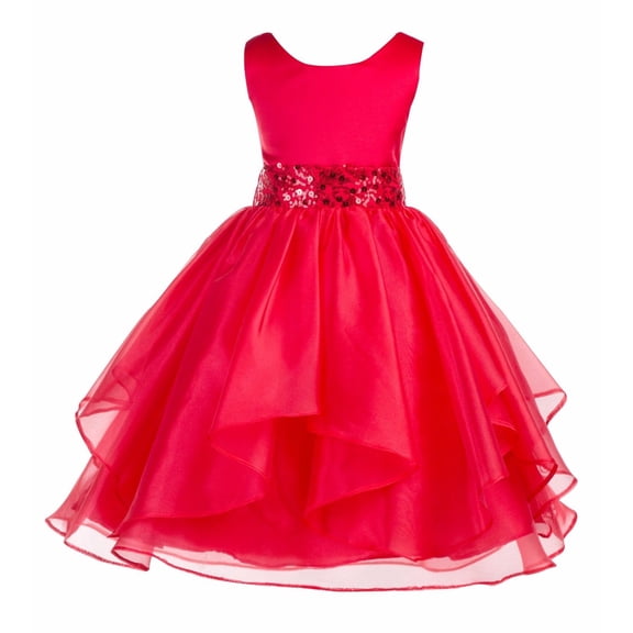 Ekidsbridal Satin Ruffles Organza Flower Girl Dress Elegant Wedding Pageant Birthday Party Formal Evening Gown 012S 6