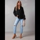 thumbnail image 4 of Blusa Vaquera Informal de Larga con Cuello en V y Botones para Mujer Negro S, 4 of 9