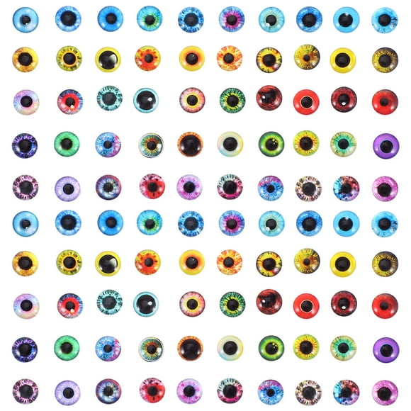 100 Pcs DIY Eyeball Patches Glass Eyeball Patches DIY Doll Making Supplies