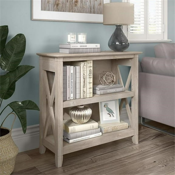 Urbanpro Small 2 Bookshelf Bookcase in Washed Gray - Engineered Wood