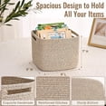 thumbnail image 3 of Natubeau 3 Pack Woven Storage Basket, 9"x9"x7" Cotton Rope Woven Baskets for Organizing, Cube Storage Bins for Shelves, Jute Color, 3 of 9