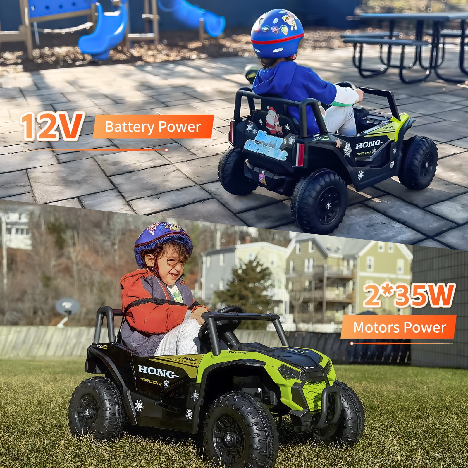 HEIMILI 12V Kids Ride On UTV,Ride on Car Toy w/Remote Control,Electric Off-Road UTV Truck,Remote w/ LED Lights MP&Music Bluetooth USB for Kids,Boys and Girls Aged 3-6 Years (Green)