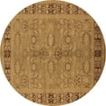 thumbnail image 1 of Ahgly Company Indoor Round Oriental Brown Industrial Area Rugs, 3' Round, 1 of 4