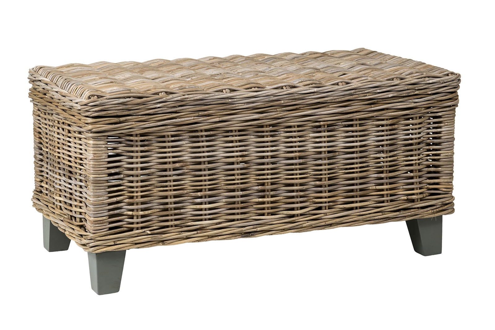 East at Main Hayward Handwoven Natural Rattan Storage Coffee Table, Brown (37x20x18)