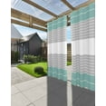 thumbnail image 3 of nqOlkjepod Outdoor Curtains for Patio Waterproof, Turquoise Grey Stripe Outdoor Privacy Panels Grommet, Modern Art Horizontal Striped Blackout Outside Curtains for Porch/Cabana 54"x84", 1 Panel, 3 of 8