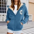 thumbnail image 2 of UJNDER Unisex Zip Up Hoodie with Print Casual Warm Pullover Jacket for Outdoor Sports and Winter Comfort Hoodies for Women Blue XXXL, 2 of 5