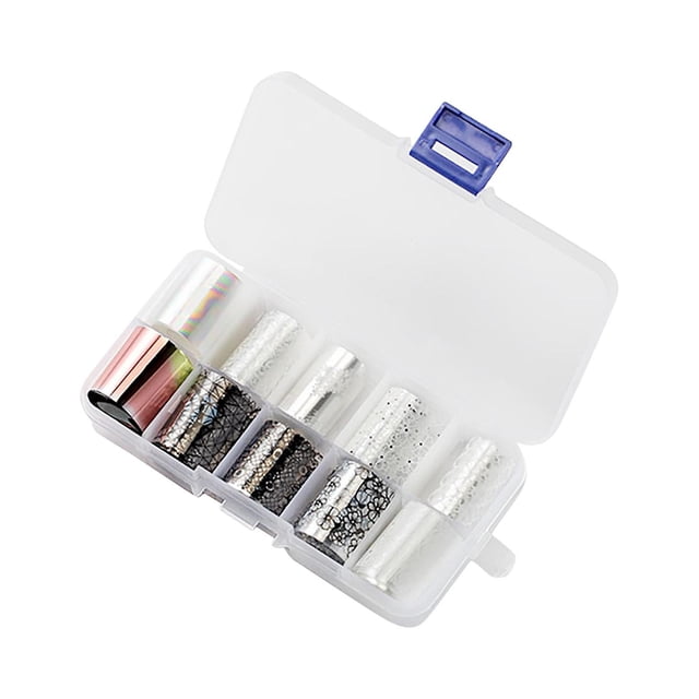 Adhesivo para uñas, adhesivo transferible en caja, láser colorido, papel