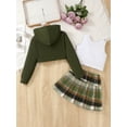 thumbnail image 4 of Cute Clothes For Girl's 3 Piece Outfits Hooded Crop Top and Pleated Skirts Set with Tank - Party Acivities Casual Wear, 4 of 9