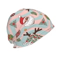 thumbnail image 3 of Pofeuu Groovy Retro Santa Print Beanie Hat for Men and Women Winter Warm Hats Knit Slouchy Thick Skull Cap, 3 of 7