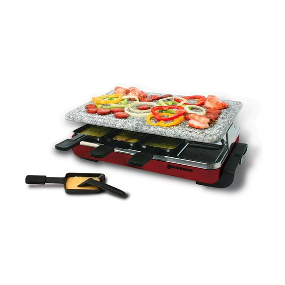 Swissmar Classic Raclette en Pierre pour 8 Personnes - Spatules Résistantes à la Chaleur
