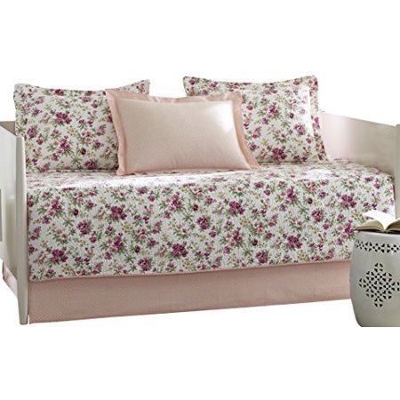 Laura Ashley 5 Piece Dorthea Pink Daybed Cover Set Twin Floral