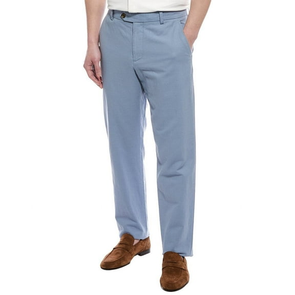 Brooks Brothers mens  Linen-Blend Pant, 30 32, Blue