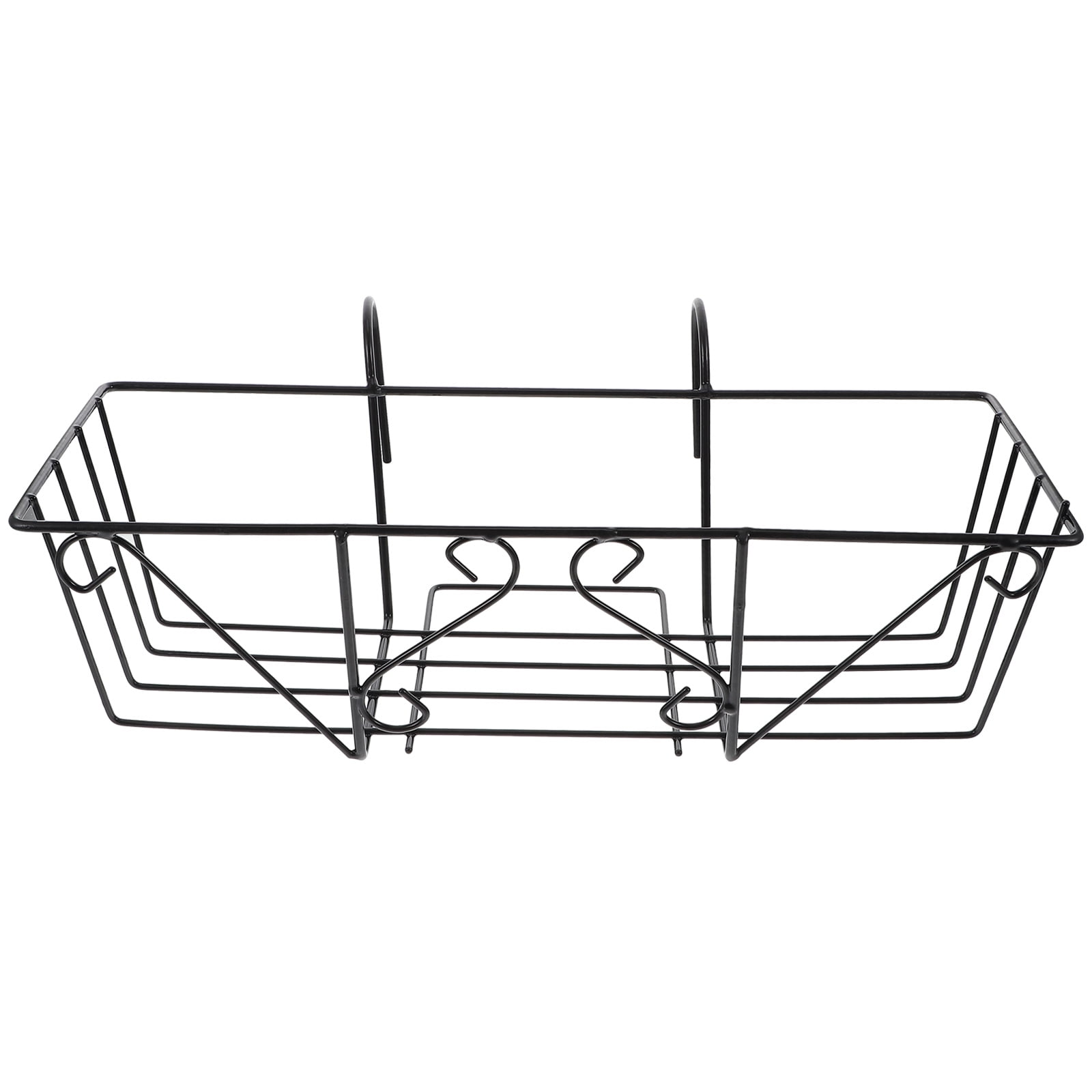 Squalise Hanging Railing Planter Flower Pot Holder Metal Haning Holder for Home Balcony Living Room ( Black )