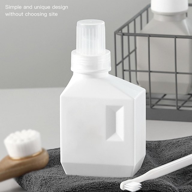 VONKY Bouteille de Lessive avec Étiquette Grande Capacité pour Usage Domestique Détergent Blanc 600ML Standard 1ensemble