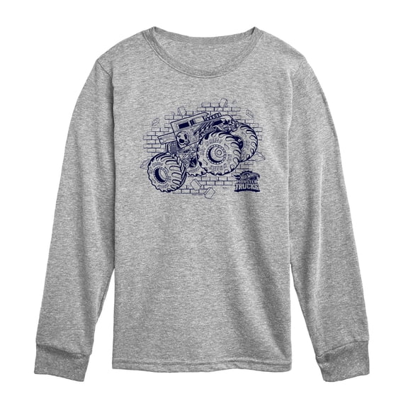 Hot Wheels - Bone Shaker Monster Truck - Toddler Boys Long Sleeve Graphic T-Shirt
