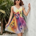 thumbnail image 3 of Pictures Of Colorful Cat Sleeveless Dress Women Summer Evening Dresses Ladies Sundress, 3 of 7