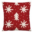 thumbnail image 3 of 4 fundas de almohada decorativas navideñas de 18.0 x 18.0 in, fundas de almohada para sofá, funda de cojín cuadrado de algodón y lino para sofá, sofá (rojo) JAMW Sencillez, 3 of 5