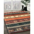 thumbnail image 2 of Ahgly Company Indoor Rectangle Contemporary Brown Red Abstract Area Rugs, 2' x 5', 2 of 6