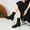 Black, variant on Ankle Boots for Women Low Heel Sock Booties Knit Pointed Toe Women's Winter Boots Sock Boots Fall Shoes Brown 5.5(36)