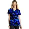 thumbnail image 1 of Allure by White Cross Women's Mock Wrap Floral Print Scrub Top, 1 of 1