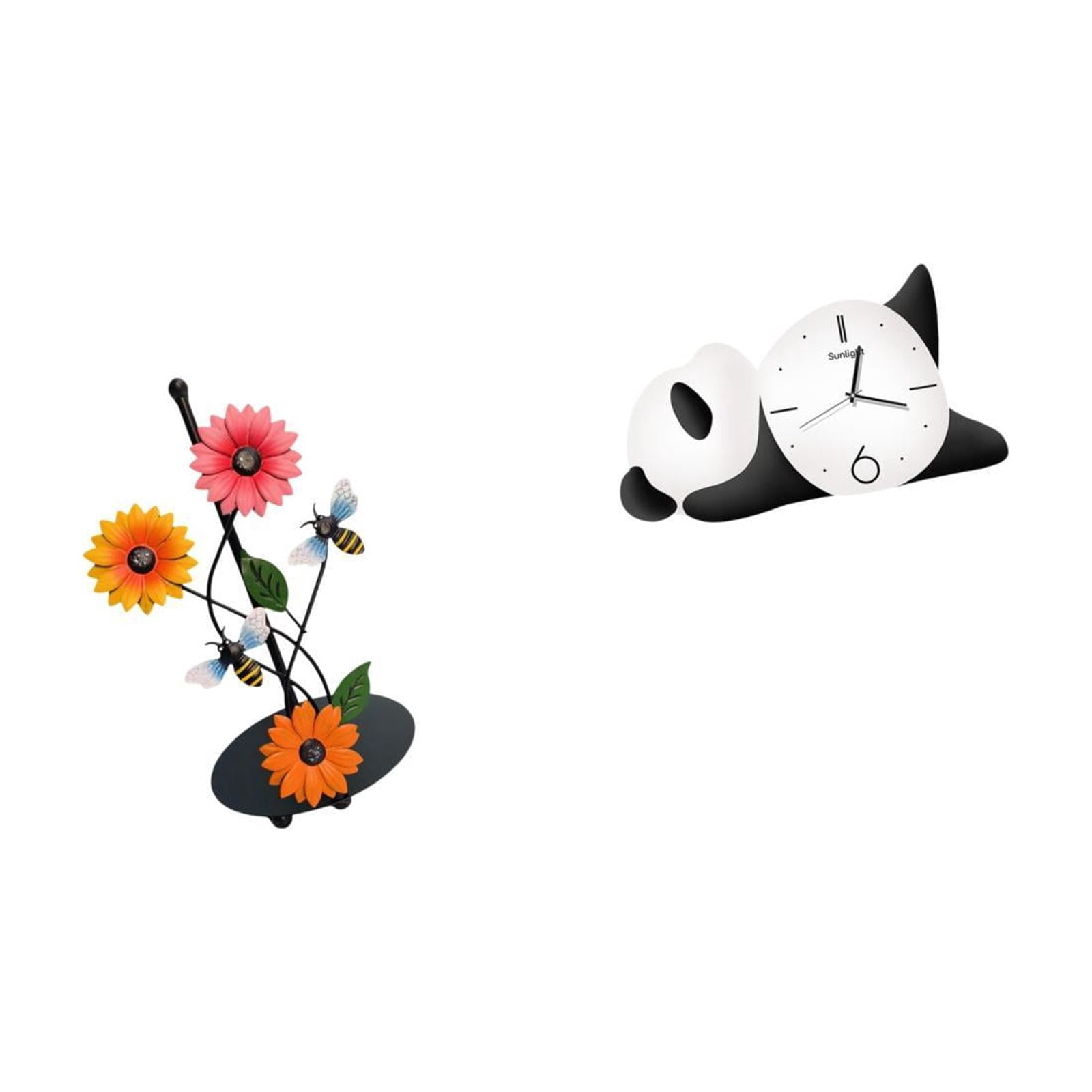 Fiocias Toilet Paper Holder Iron Weighted Base Paper Towel Holder Countertop Kitchen Roll Holder Standing Panda Wall Clock Glass Hanging Hole Suitable for Kit