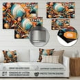 thumbnail image 4 of Designart "Geometric Vibrations Orange and Blue IV" Modern Geometric Metal Art Living Room, 4 of 5