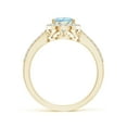 thumbnail image 2 of Angara Natural 0.85 Ct. Aquamarine with Diamond Halo Ring in 14K Yellow Gold for Women (Ring Size: 3.5), 2 of 11