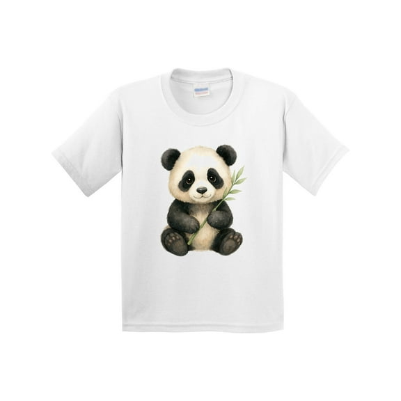 Inktastic Adorable Panda with Bamboo Illustration Youth T-Shirt