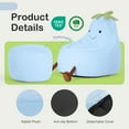 thumbnail image 4 of LIFERECORD 24" Children's Bean Bag Chair, Kids Filled Toddler Bean Bag Sofa Padded Bean Bag Chair for Boys & Girls, Cute Eggplant, Blue, 4 of 9