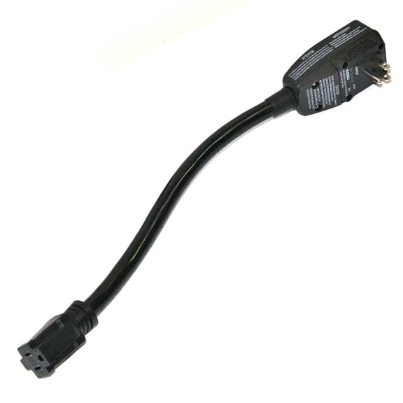 Superior Electric SE5000-12 GFCI 15 Amp Plug NEMA 5-15P, with 12 Inch Single Tap Connector (NEMA 5-15R)