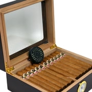 Humidor Supreme Ottawa 40-Ct Glass top Humidor Piece - Mahogany (HUM-25HYG)